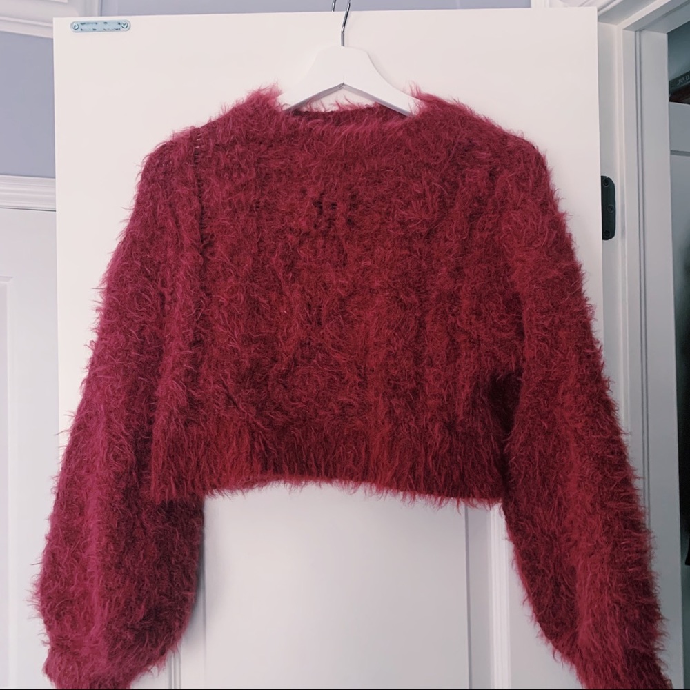 Urban Outfitters | Cropped Fuzzy Sweater
